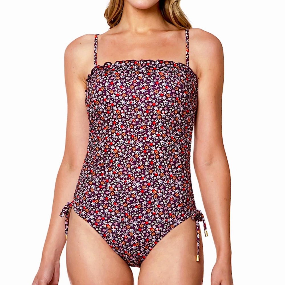 Sanctuary Micro Garden Dot Shirred Sides One Piece